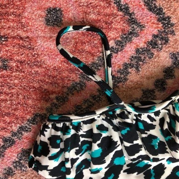 Milly Minis One-Shoulder Ruffle Cheetah Print Swim - Picture 4 of 5